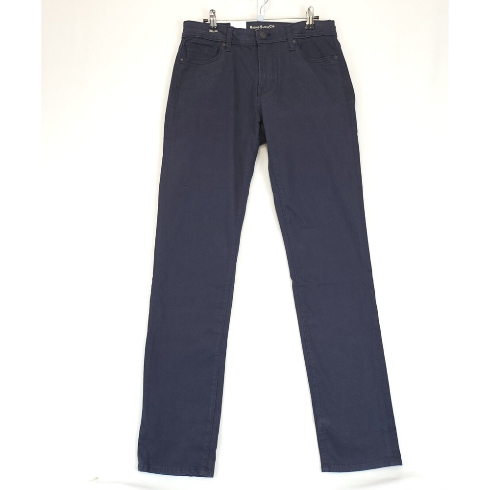 Rising Sun & Co Repreve Plus Denim Pants Men 30 The Slim Fit Navy Blue 5 Pocket